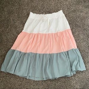 SHEIN Tiered Cotton Midi Skirt
